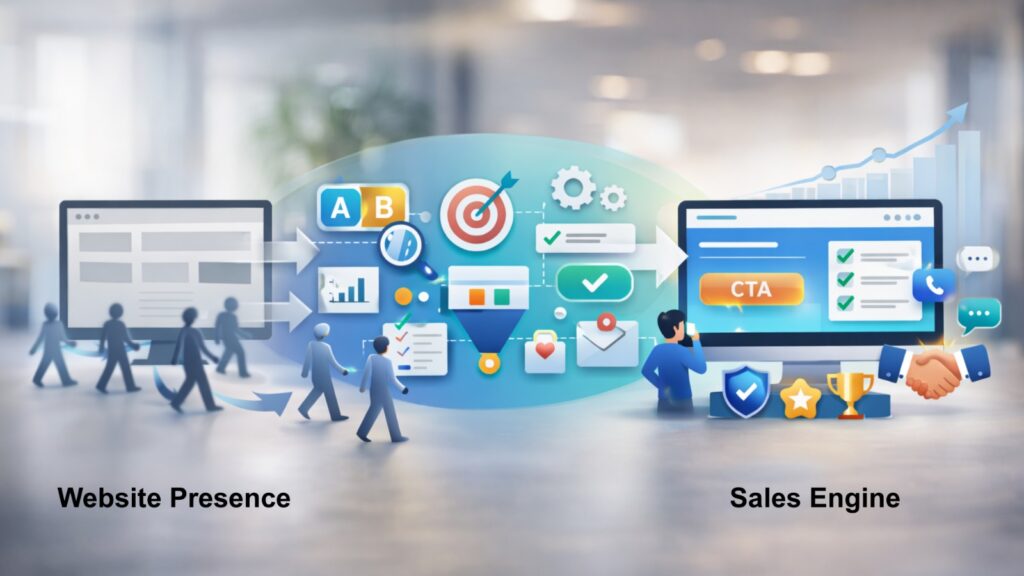 website transformed into sales engine generating leads enquiries and business conversions