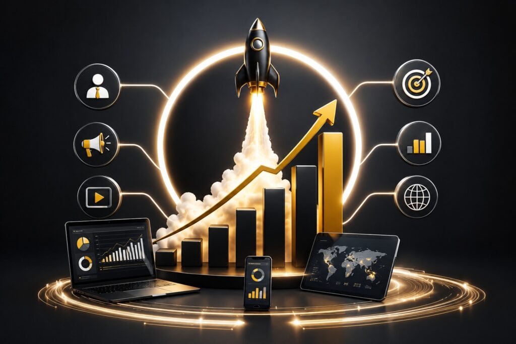 Ecommerce business growth strategy with website development, SEO, digital marketing, analytics, and online sales optimization | Ace360 Degree