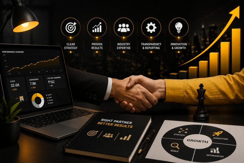 Business partnership handshake representing a trusted performance marketing agency delivering AI-powered digital marketing, strategic planning, transparent reporting, lead generation, conversion optimization, campaign analytics, and measurable business growth through data-driven strategies. | Ace360 Degree